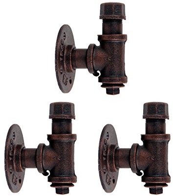 GoYonder Industrielle Kleiderhaken Eisenrohr Kleiderhaken Vintage Antik Hut Wandmontage Haken für Küche Badezimmer Schlafzimmer