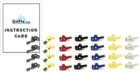IrriFix Rain Bird Düse Set für Maxi-Paw 2045 A und Maxi Bird 2045-pj Impact Rotor Sprinkler Köpfe mit Anleitung Karte Bewässerung Lösungen – 4 Sets von 7 Düse Variationen