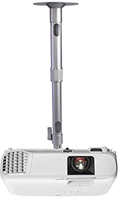 Drsn Support Vidéoprojecteur Plafond Réglable (26-40cm) -Jusqu'à 3 kg -Pivotant à 360°, pour Mini Projecteur Appareil Photo Numérique Caméscope- Alliage d'aluminium- Blanc…