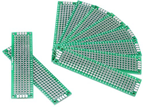 10 piezas de 2 cm x 8 cm de doble cara prototipos chapados en estaño placa de circuito PCB universal de soldadura DIY