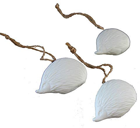 Maharanis 6 er Set Porzellan Igel Hänger 5 cm Dekoration