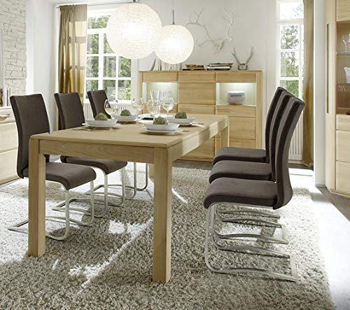 Beauty.Scouts Esstisch Anriel Tisch ausziehbar Eiche Bianco furniert 160(260) x77x90cm Esszimmer Küchentisch Esszimmertisch Ausziehtisch Auszugstisch Wohnzimmer