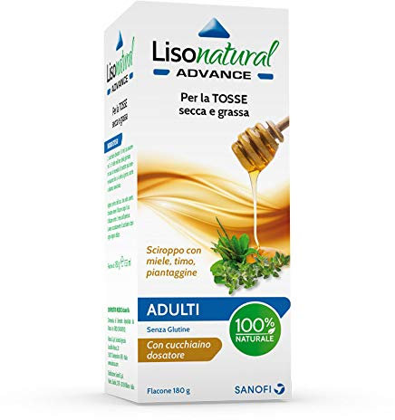 Lisonatural Advance Adulti – sciroppo con ingredienti di origine vegetale per tosse secca e grassa a base di miele, piantaggine e timo