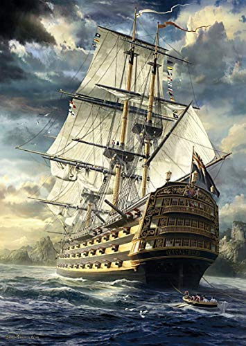 Moruska Segelschiff-Puzzles für Erwachsene, 1000-teiliges Holzpuzzle, schwierig und cool, das Zeitalter der Navigation, 1000 Teile, Fantasie-Puzzles