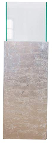 VIVANNO Windlicht-Säule Kerzenständer Deko-Laterne Candela Silber Hochglanz 80 cm hoch