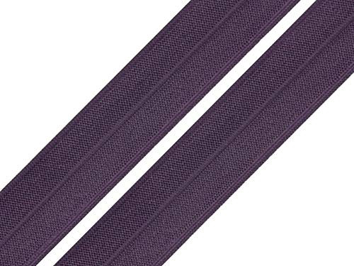maDDma 1m Falzgummi 20mm Faltgummi elastisches Einfassband Schrägband Saumband Farbwahl, Farbe:aubergine