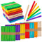 VGOODALL 400PCS Coloured Lollipop Sticks, 7 Bright Colour Natural Jumbo Lolly Sticks for DIY Craft Classrooms Project