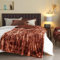 NEWCOSPLAY Superweiche Kunstfelldecke, Sherpa-Plüsch, warme Decke für Sofa, Bett, Einzelbett-Größe (Twin Size), 152,4 x 203,2 cm, Batik/Dunkelbraun
