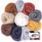 The Felt Box Needle Felting Wool – 10 Grey-Brown Shades Pack (100g Total) – Carded Batting for Core or Finish – Coarse Wool for Animal Fur, Woodland Crafts & Realistic Sculpting