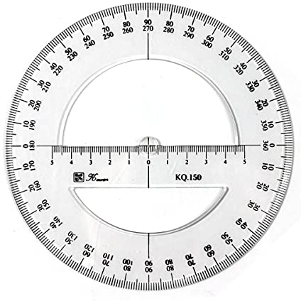 360 Vollkreis-Winkelmesser, 15 cm, Kunststoff, Mathematik-Messwerkzeuge, runde Winkelmesser, Lineal, Vollmittelwinkel, Winkelmesser