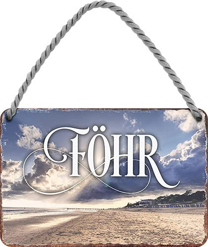 Blechschild ''Föhr'' 18x12cm Geschenk Lustige Sprüche Feier Vintage Retro Geburtstag Deko Party Überraschung Fan Landschaften Orte Städte Länder Urlaub See Täler