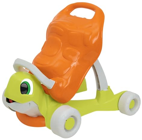 Chicco Walk&Ride Turtle Eco+, Erste Schritte, Walker und Ride 2in1, Sichere und einfache Montage, 80% recycelter Kunststoff, Verpackung aus recyceltem Kunststoff, Walker, fahrbar, Kinder 9-36 Monate