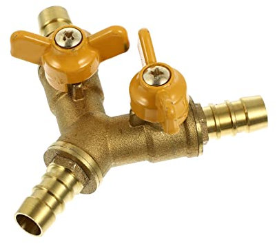 VILLCASE Brass Y-förmiger Schlauchverteiler -absperrventilen Hochtemperaturbeständig Korrosionsresistenter Messingmaterial Für Pneumatik Und Ölleitungen