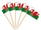 AhfuLife 100 Stück Wales Zahnstocher Flagge für St. David's Day Deko, Walisische Deko Fahne Klein Mini Zahnstocher Flagge für EM Eurovision WM Rugby Cupcake Topper Toothpick Cocktail Party Pub Deko