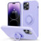 MOCCA Compatible with iPhone 14 Pro Max Case with Ring Stand | Super Soft Microfiber Lining | Full-Body Anti-Scratch Liquid Silicone Phone Case for iPhone 14 Pro Max Women Girls 6.7inch - Light Purple
