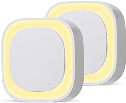 YUNLEX Nachtlicht Steckdose mit Dämmerungssensor, 2 Stück LED Nachtlampe Kinder, Indirektes Licht, Helligkeit Einstellbar für Kinderzimmer, Flur, Treppen, Schlafzimmer, Küche, Badezimmer, WarmWeiß