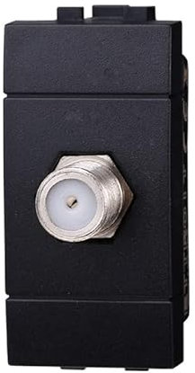 Prise TV SAT à vis satellite type F, compatible avec Bticino Living Light (Noir)