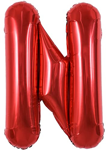 TONIFUL 40 Zoll große leuchtend rote Buchstabenballons A-Z, riesige Heliumfolie großer Buchstabe N Ballon für Geburtstagsfeier Jahrestag Hochzeit Dekoration.