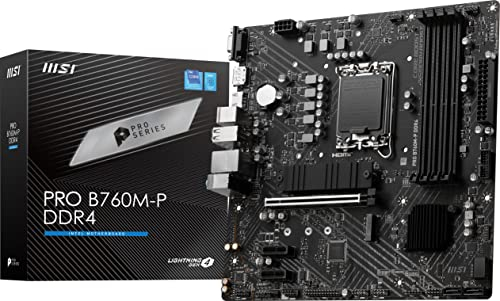 MSI PRO B760M-P DDR4 ProSeries - Tarjeta Madre Placa Base (compatible con procesadores Intel de 12ª/13ª generación, LGA 1700, DDR4, PCIe 4.0, M.2, Gbps LAN, USB 3.2 Gen2, mATX)