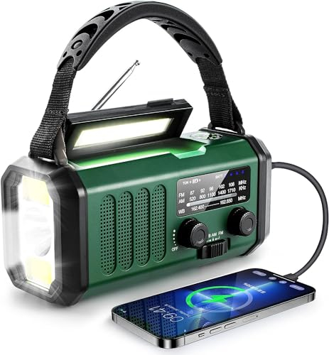 SmartStuff4U - Notfall-Solar-Handkurbelradio - 10000mAh Perfektes Gerät für Zuhause, im Freien, beim Camping & Überleben