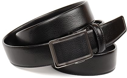 Anthoni Crown Herren Automatik Ledergürtel Gürtel, Schwarz, 85