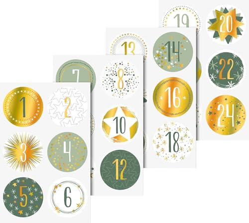 Sticker Adventszahlen Gold irisierend