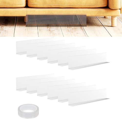 iMeshbean Spielzeugblocker Couch 12 Stück, Transparente Spielzeugblocker für Möbel Lückenblocker mit Klebeband,40x8x4 cm Verstellbarer Spielzeug Stopper Toyblocker für Sofa, Bett, Schrank