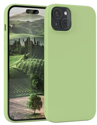 EAZY CASE - Silikonhülle für iPhone 15 Plus Hülle Silikon Case Grün weich stoßfeste Handyhülle Schutzhülle mit Kameraschutz Dünn Premium Schutz Cover TPU Phone Bumper in Pastell Hellgrün Matt