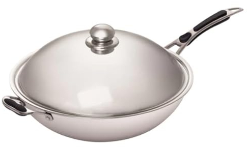 Chef King Stainless Steel Wok Pan for All Induction Wok Cookers