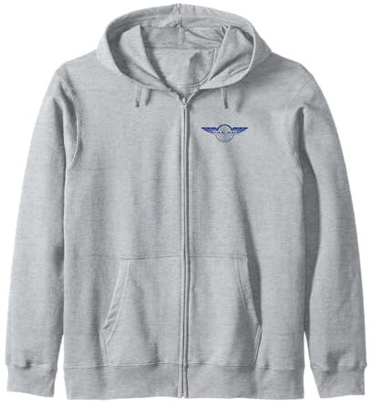 Pan Am Clipper Pilot Blue Print Zip Hoodie