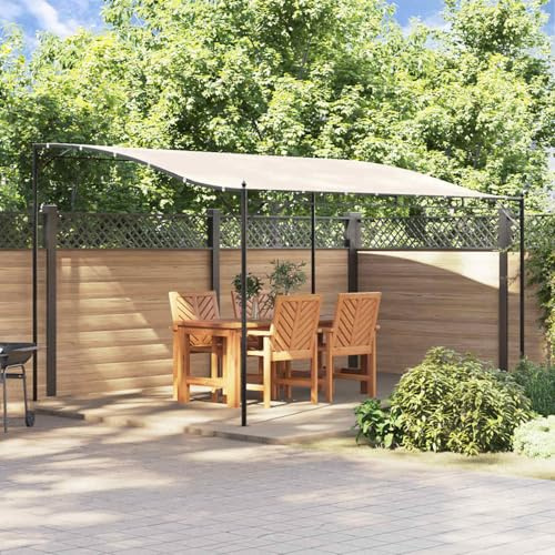 Mengtu Gazebo da giardino pergola con tetto curvo, protezione UV, gazebo per feste, 4 x , 180 g/m², tessuto e acciaio