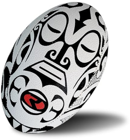RUGBIER – Trainings-Rugbyball Größe 5 – Premiumqualität – Für Training und Spiel – Herrenmannschaften & Seniorenteams – Maori Face