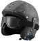Halbschalenhelm Leder Jethelm Bluetooth Roller-Helm ECE-Zulassung Vintage Motorradhelm Brain-Cap Motorrad Halbhelme Mit Built-In Visier Cruiser Scooter Helm Für Herren Damen 2,L:59-60CM