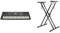 YAMAHA PSR-EW425 Digital Keyboard - Versatile, Portable & RockJam XX-363 Xfinity Doublebraced Pre Assembled Keyboard Stand with Locking Straps & Lessons.,Black