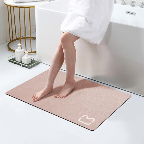 Diatomaceous Earth - Alfombra de baño de secado rápido, superabsorbente, antideslizante, parte inferior de goma, delgada, para debajo de la puerta, alfombras de suelo delante de la bañera, ducha,