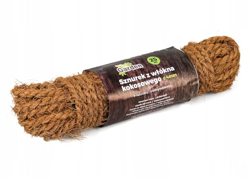 Kokos-Seil - Kokosnussfaserseil - 4mm, 25m - Zum Binden, Dekorieren & Verpacken - Pflanzenschonendes Bindematerial - Reißfest & witterungsbeständig - Aus natürlichen Kokos-Fasern