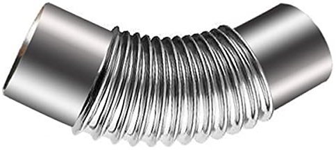 45°-Rohrbogen Ø 150 mm, Edelstahl-Schornstein-Abgasrohr, Rauchrohradapterrohr, Ofenrohrbogen, hitzebeständiges Rauchrohr, Warmwasserbereiter-Abgasrohr, Silber (Farbe: 150 mm)