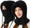 crazy bean Plüsch Sturmhaube Mütze Damen Winter Warme Kapuzen Schal Damen Winddichte Mütze Kälteschutz Skimütze Beanie Wintermützen für Mountaineering Skiing Motorradfahren Winddicht Gesichtshaube
