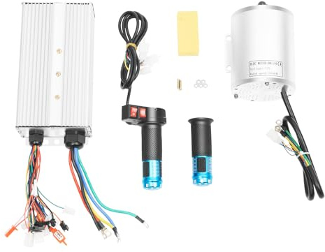 Elektromotor 3000W, 72V DC Brushless Motor, DIY Elektrofahrzeug Antrieb Kit inkl. 80A Controller und Drosselklappengriff für Elektroroller, Elektroautos, Faltautos, Kleine Elektromotorräder