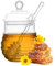Honigtopf und Drizzler 250 ml Honigglas mit Daucher und Deckelglas Honigflasche Honigbehälter für Heimküchenzubehör S.