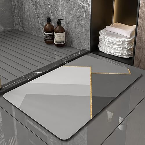 ZUOMIDIE Badematte Rutschfester Badezimmerteppich absorbierender Badteppich 50x80cm schnelltrocknende Badematte Home