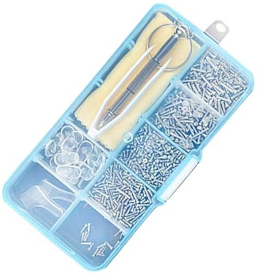 Beavorty Repair Kit 500 Screws Eyewear Accessories Glasses Spring Nose Pads Repair Tools for Sunglasses Eyeglasses Easy Install Kit