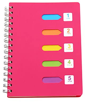 DIYEAH Spiralblock Notizbuch Rosé Dickes Seitliches Kategorien-notepad Für Schüler Tagebuch Tagebuchführung Und Reise Glattes Schreibpapier Geschenk Für Schule Und Büro
