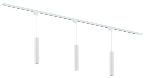 Qub Focus III 1-Phasen Led Schienensystem - 200cm - 3x GU10 Pendelleuchten - 2x 1m Schienen - I-Form - Deckenstrahler Weiss - Erweiterbar & flexibel - LED-kompatibel - Modernes Design Spot lampe