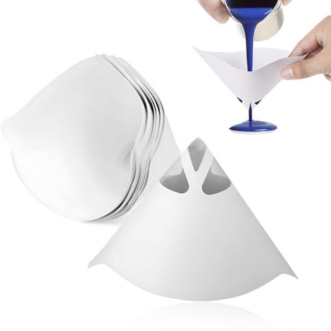 DXNQ 50 PCS 100 Micron Cone Paint Strainers, Paper Paint Screen Funnels with Fine Nylon Mesh, Universal Cone Paint Filters for Screening Paint Gasoline Fuel, Car Accessories