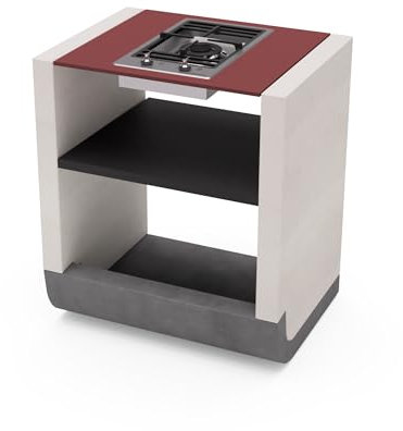 MAESTRO FERRETERO TUOZI - Sud Gas Stützmodul für vorgefertigten Grill (weiß, grau, rot - 81 x 60 x 60 cm) - Verwendung im Freien