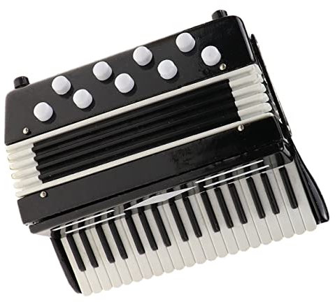 Hohopeti Mini Akkordeon Handwerk Winziges Akkordeon Ornament Holz Mini Akkordeon Figur Mini Hausdekoration