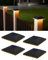 JACKYLED Lot de 4 capuchons de poteau solaires 7 x 7, 8 x 8, 9 x 9, 10 x 10, IP65, étanches pour poteaux de clôture, poteaux en bois, plate-forme de jardin