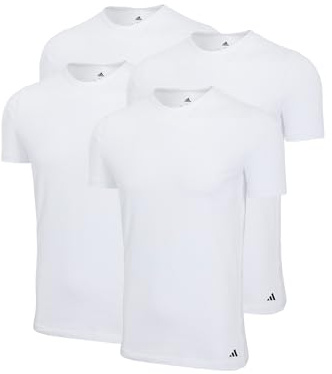 adidas Crew Neck T-Shirt Herren Unterhemd Rund Ausschnitt langlebig 4 er Pack