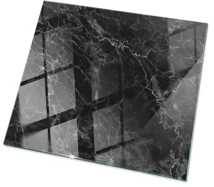 Tulup Glastischplatte 50x50 cm Quadratische Tafelglas Dekoration Geschliffene Kanten Auswechselbare Platte Gehärtetes Glas Modernes Design für Küche und Esszimmer - Motiv Geäderter Marmor